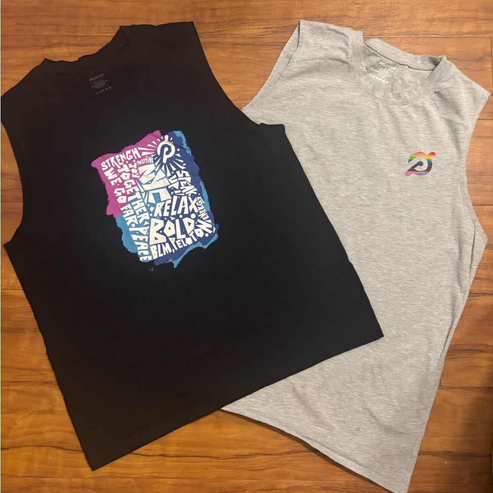 PELOTON Black & Gray Sleeveless T-Shirts (2pc lot)